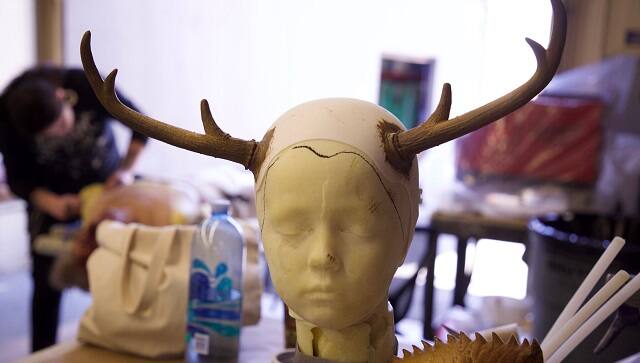 Convery’s character depended on multiple sets of antlers and ears | Credit: .Andrew Bush