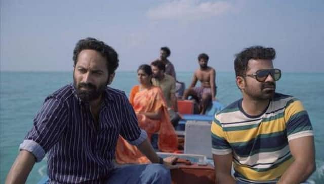 Fahadh Faasil, Vinay Forrt and Nimisha Sajayan in a still from Malik 