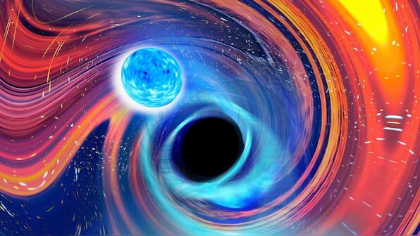 Astronomers see black hole swallowing neutron star for the first time