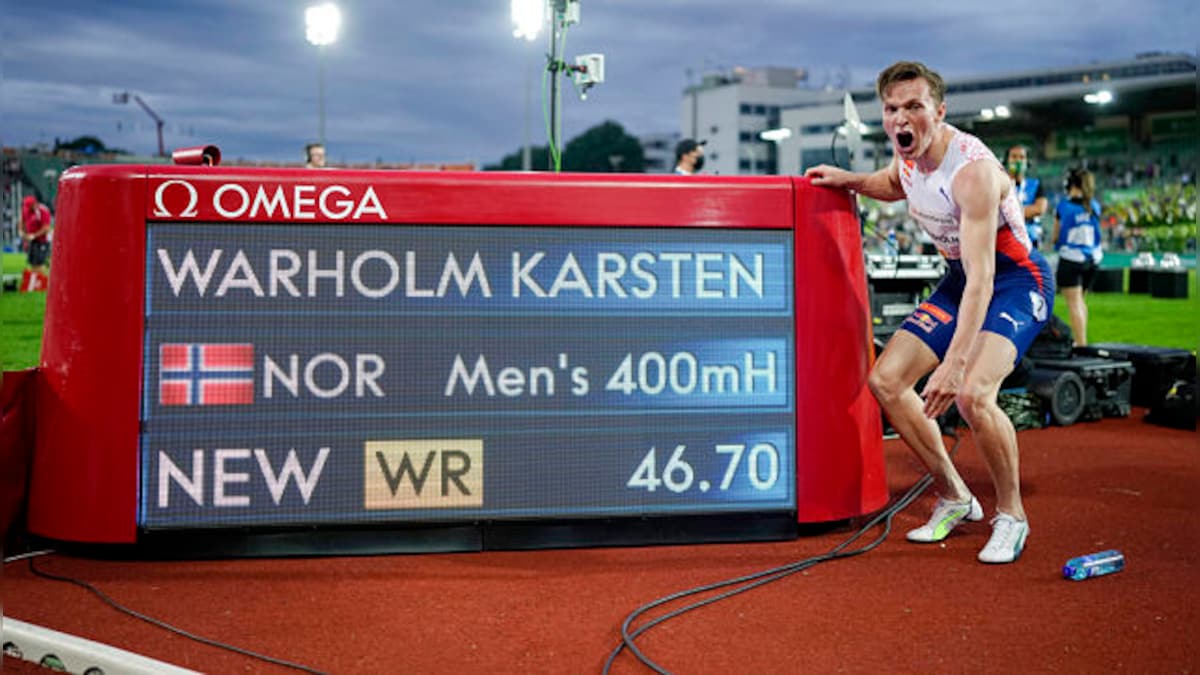 Diamond League: Norway's Karsten Warholm clocks 46.70 seconds in 400m hurdles to break Kevin Young's 29-year record