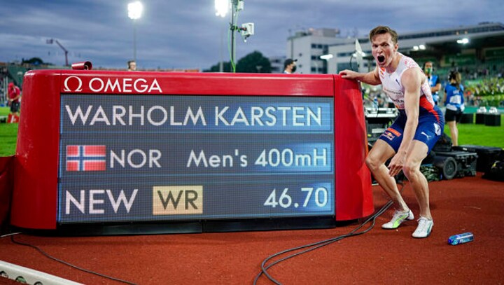 Diamond League: Norway's Karsten Warholm clocks 46.70 seconds in 400m hurdles to break Kevin Young's 29-year record