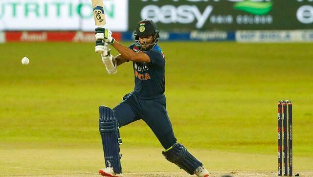 India's Shikhar Dhawan in action during the second Twenty20I against Sri Lanka. AP
