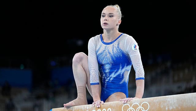 Russian Olympic Committee’s Angelina Melnikova in action during the women’s team gymnastics final. AP 