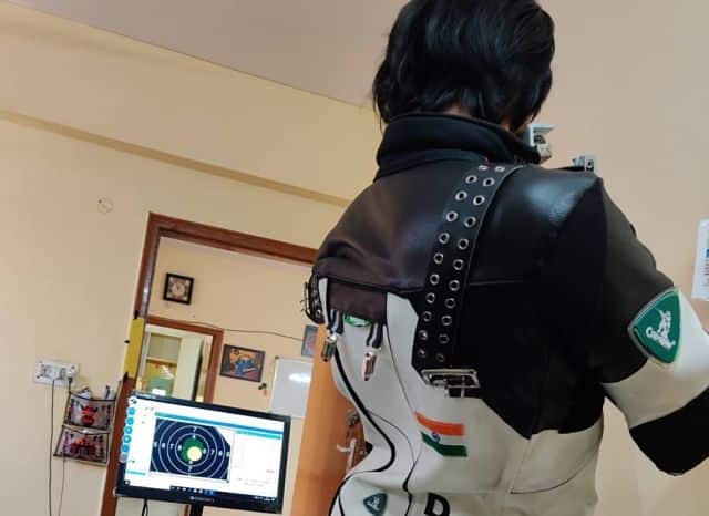 When the country went into lockdown in March last year, Divyansh Panwar trained at Deepak Kumar Dubey's residence in Faridabad. Image courtesy: Deepak Kumar Dubey