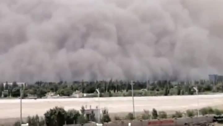 Watch: Dangerous sandstorm covers Chinese city near Gobi desert; police closes major roads