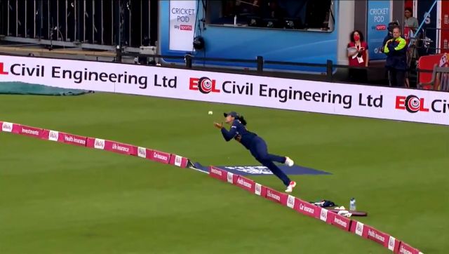 Watch: Harleen Deol takes 'top class' catch to dismiss Amy Jones, wins internet Watch: Harleen Deol takes 'top class' catch to dismiss Amy Jones, wins internet