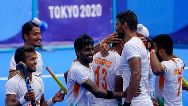 The India men’s hockey team defeated Argentina 3-1 in their Pool A game. Varun Kumar, Vivek Prasad and Harmanpreet Singh scored as India booked themselves a spot in the quarter-final. AP 