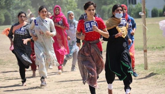 In COVID-19 shadow, Jammu and Kashmir women queue up for police recruitment, break social taboo In COVID-19 shadow, Jammu and Kashmir women queue up for police recruitment, break social taboo