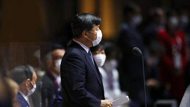 Japanese Emperor Naruhito spoke on the occassion of the Tokyo Olympics opening ceremony, officially declaring the Games open. AP 