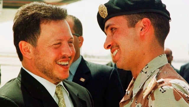 File image of Jordan's King Abdullah II (left) with his half brother Prince Hamza (right), the alleged mastermind of a plot to overthrow King Abdullah II. AP