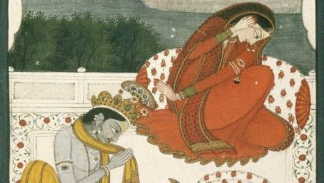 A khandita refuses to give in to the apologies of her beloved. Image via Wikimedia Commons