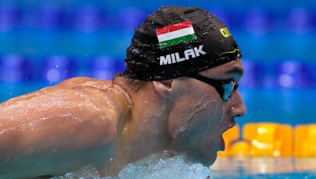 Kristof Milak of Hungary swims in a heat during the men's 200-meter butterfly at Tokyo Olympics 2020. AP