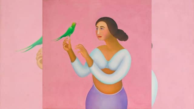 Lady with Bird by Manjit Bawa, 1999. Photograph courtesy of Prinseps