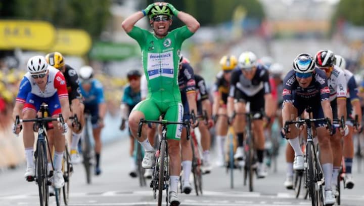 Tour de France 2021: Mark Cavendish wins stage six, Mathieu van der Poel keeps hold of leader's jersey