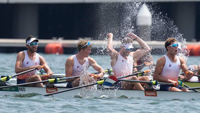 In rowing, Netherlands clinched gold in the Men’s Quadruple Sculls event. The team, comprising of Lucas Theodoor Dirk Uittenbogaard, Abe Wiersma, Tone Wieten and Koen Metsemakers, outpaced Great Britain and Australia en route to the gold.  AP