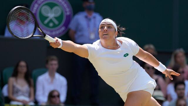 Ons Jabeur in action during Wimbledon. AP