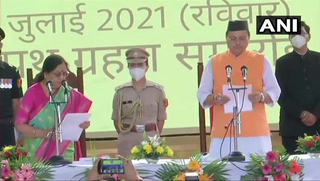 Pushkar Singh Dhami takes oath as 11th chief minister of Uttarakhand; Modi, Shah send best wishes Pushkar Singh Dhami takes oath as 11th chief minister of Uttarakhand; Modi, Shah send best wishes