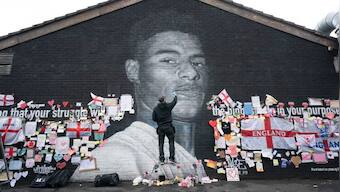 Mural in Marcus Rashford's hometown becomes anti-racism symbol