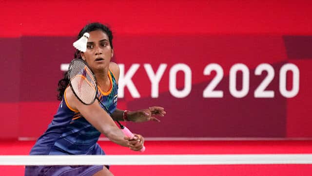 Ace Indian shuttler PV Sindhu booked her place in the women’s singles semi-finals with a convincing 21-13, 22-20 win over Japan’s Akane Yamaguchi. She will play her last-four clash on Saturday. AP 