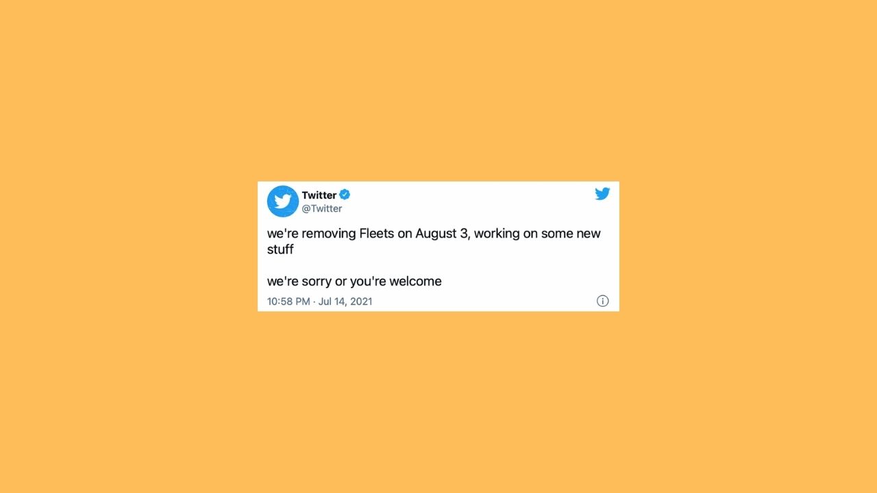 Twitter will remove its Instagram Stories-like Fleets on 3 August because 'it's working on some new stuff' Twitter will remove its Instagram Stories-like Fleets on 3 August because 'it's working on some new stuff'