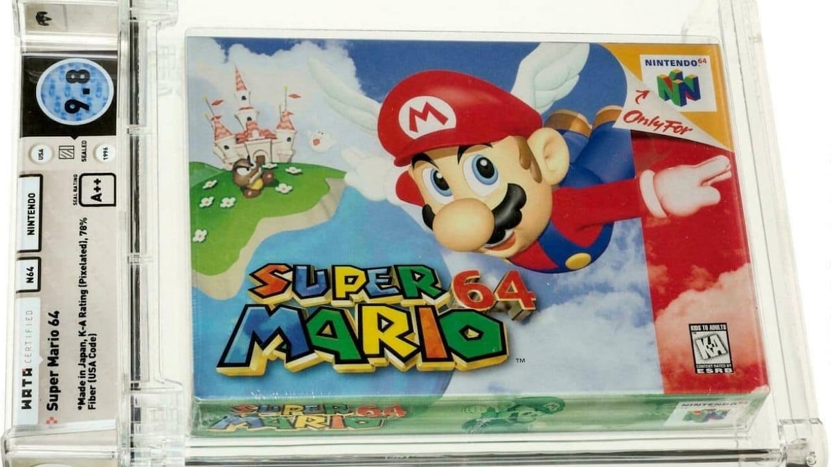 A cartridge of Super Mario 64 sells at auction for $1.56 million, sets world record for most expensive game ever