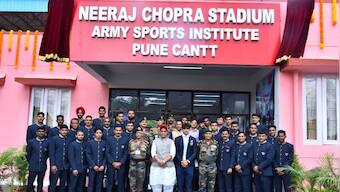 Defence Minister Rajnath Singh renames ASI Stadium after Neeraj Chopra, felicitates 'Defence Forces Olympians'