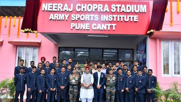 Defence Minister Rajnath Singh renames ASI Stadium after Neeraj Chopra, felicitates 'Defence Forces Olympians'