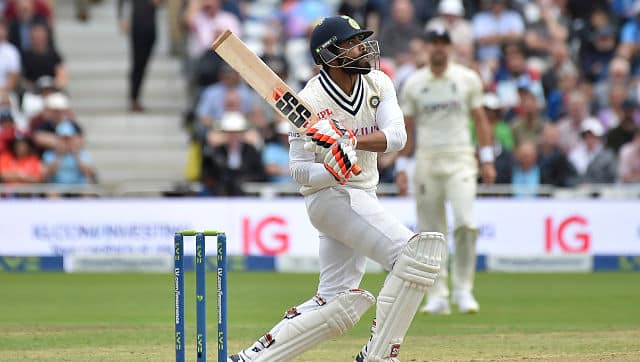 Ravindra Jadeja played a pivotal role in second half of India’s first innings, scoring 56 off 86 balls. India were bowled out for 278 on the third day of the Test. AP 