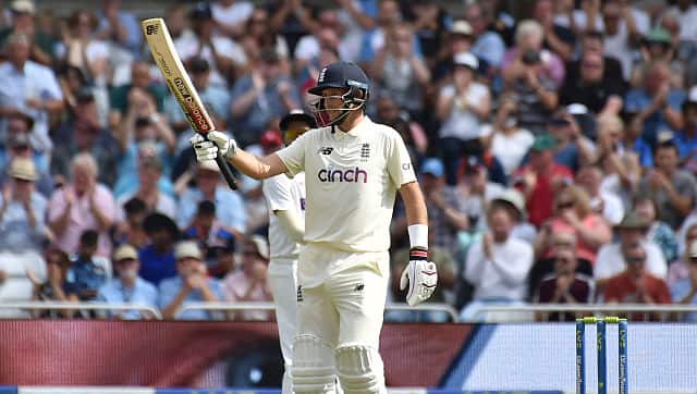 Barring a largely disappointing outing for England batters in the first innings, Joe Root scored a valiant knock of 64, which came in 108 balls. England were bowled out for 183 in the first innings on Day 1 of the Test. AP 
