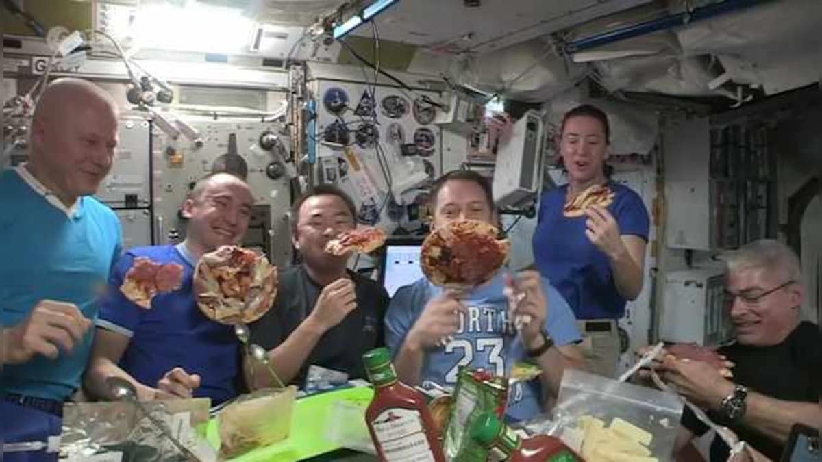 Astronauts' ‘floating pizza party’ on International Space Station leaves netizens stunned; watch video here