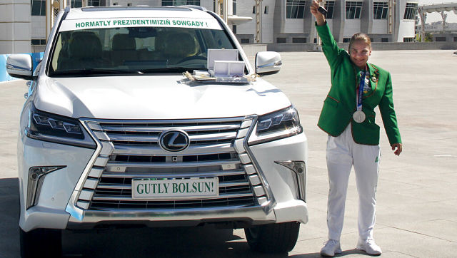 Polina Guryeva, Turkmenistan's first-ever Olympic medallist, receives car, apartment, cash for Tokyo 2020 silver Polina Guryeva, Turkmenistan's first-ever Olympic medallist, receives car, apartment, cash for Tokyo 2020 silver