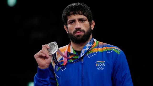 Wrestler Ravi Dahiya didn’t make much of his silver medal. Image: AP