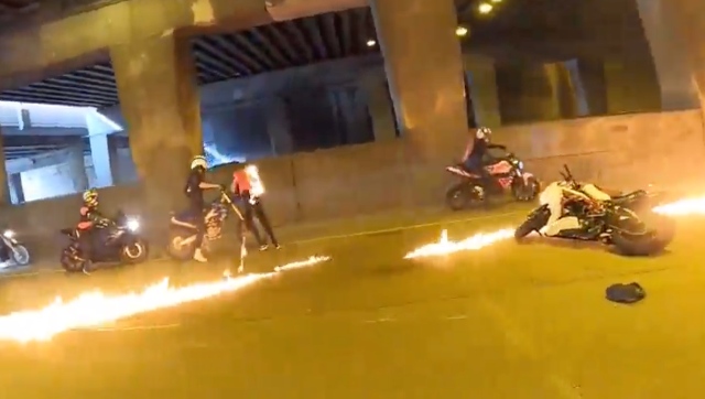 Motorcycle rider's stunt in Chicago goes up in flames; watch viral video here Motorcycle rider's stunt in Chicago goes up in flames; watch viral video here