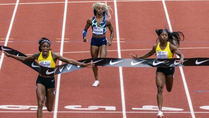 Olympic champion Elaine Thompson-Herah romps to victory in Sha'Carri Richardson's comeback