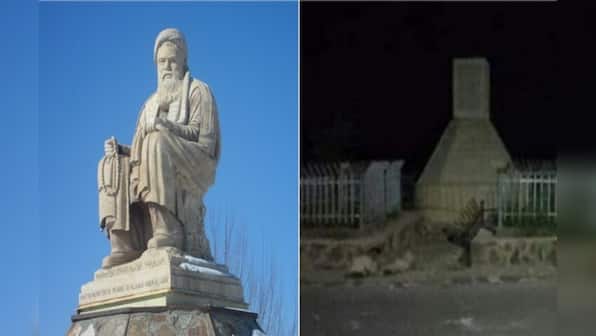 Two decades after destroying Bamyan Buddhas, Taliban blow up statue of Shia militia leader in same province