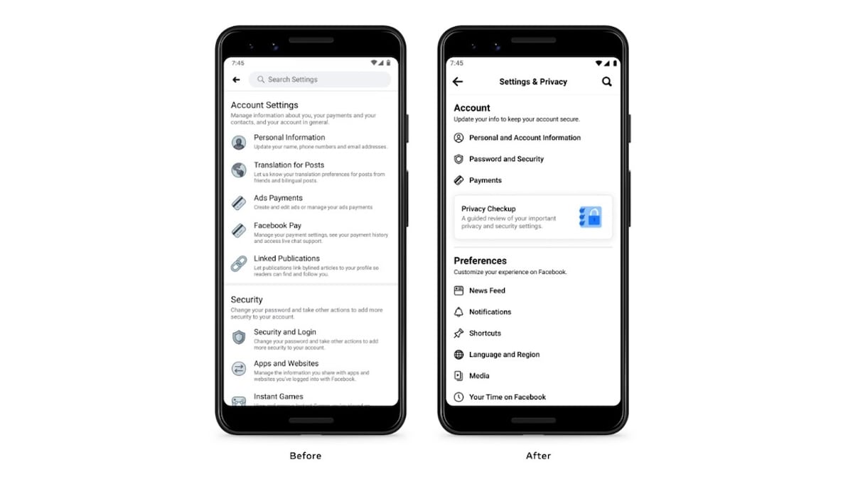 Facebook revamps Settings page of the mobile app for better user experience