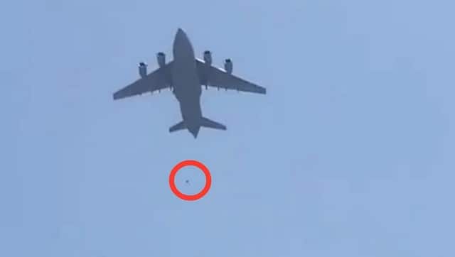 In video footage that could become some of the defining images of the fall of Kabul, Afghans desperate to escape the Taliban takeover clung to the side of a departing U.S. military jet as it rolled down the tarmac Monday. Some of them apparently fell to their death as the aircraft gained altitude. AP