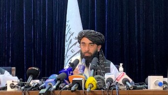 Afghanistan women to have rights 'within Islamic law', says Taliban in first press conference since taking over country