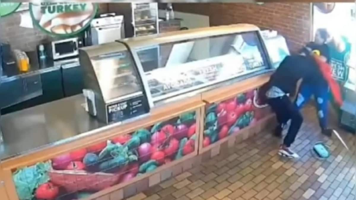 Watch: Subway worker fends off armed robbery in store, gets suspended as CCTV footage gets leaked