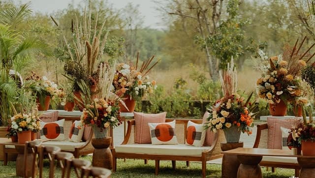 Narain’s weddings are simple, small, and with everything from the flowers to the décor to the food sourced within a 50-mile radius