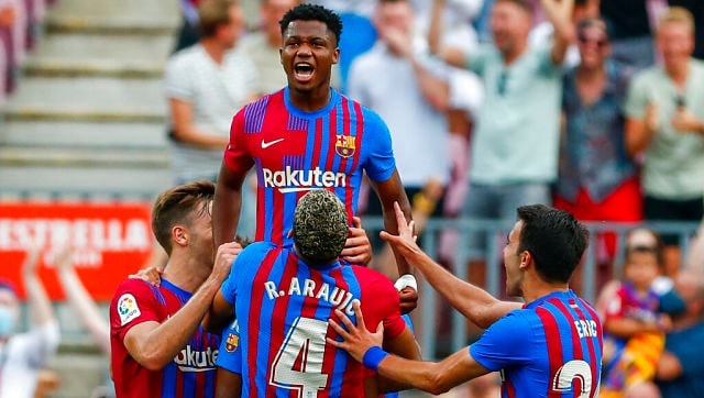 LaLiga Ansu Fati returns in Lionel Messi shirt to help Barcelona