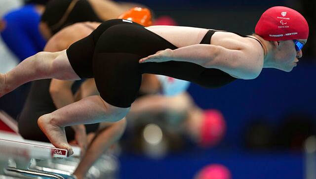 Maisie Summers-Newton, from Great Britain, competes at Women's 400m Freestyle - S6 Final at the Tokyo 2020 Paralympic Games on Thursday. She was inspired to try the sport after watching British swimmer Ellie Simmonds compete at the 2012 Paralympic Games in London. AP Photo