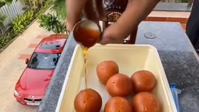 Gulab jamuns with Old Monk twist sends social media users into tizzy; watch viral video here Gulab jamuns with Old Monk twist sends social media users into tizzy; watch viral video here