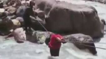Watch: ITBP personnel rescue locals trapped at a height of 12,000 feet in Uttarakhand