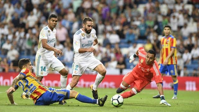 Real Madrid and Valencia played out a 2-2 draw in the 2017-18 LaLiga season. Image: LaLiga