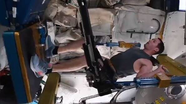 French astronaut's 'space workout' video aboard ISS leaves Netizens stunned; watch viral clip here