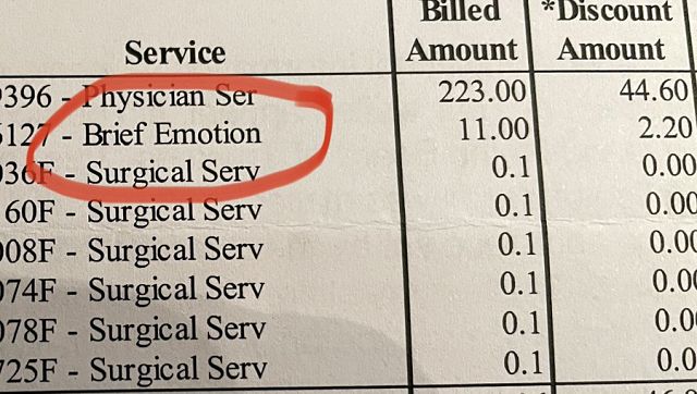 US woman claims she was charged for crying during surgery; hospital lists it as ‘Brief Emotion’ US woman claims she was charged for crying during surgery; hospital lists it as ‘Brief Emotion’