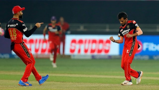 From 77/0, RR were soon reduced to 117/5 as they lost five wickets in five overs. Yuzvendra Chahal and Shahbaz Ahmed were the wrecker-in-chief with two wickets each. Image: Sportzpics for IPL