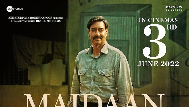 Ajay Devgn's Maidaan to release in cinemas on 3 June 2022, announces producer Boney Kapoor Ajay Devgn's Maidaan to release in cinemas on 3 June 2022, announces producer Boney Kapoor