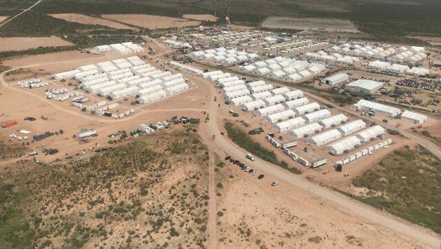 An aerial view of Fort Bliss' Doña Ana Village in New Mexico. AP